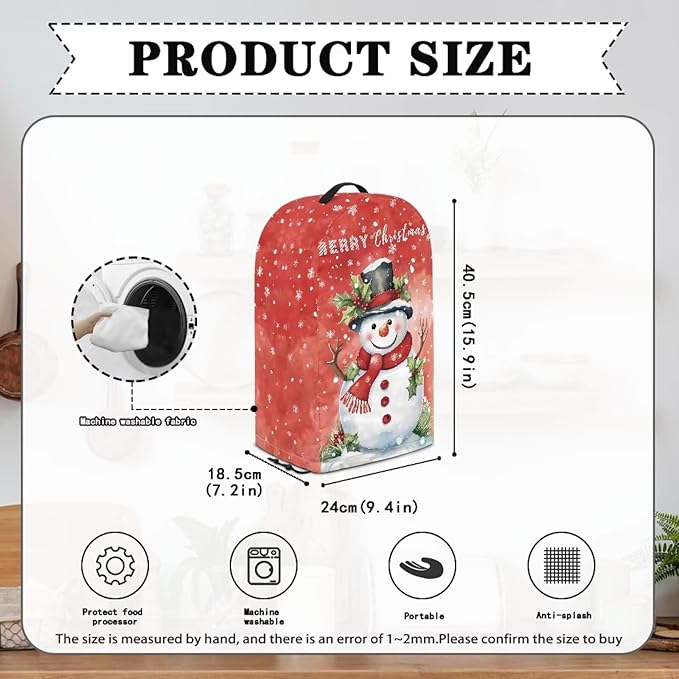 Merry Christmas Blender Dust Cover Stand Mixer or Coffee Maker Appliance Covers, Anti Fingerprint Polyester Dust Proof Stain Resistant Blender Cover for Home Kitchen