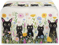 Black Cat Printed Toaster Cover for Anti-Dust & Fingerprint Kitchen Small Appliance, Floral Printed Toaster Oven Cover Microwave Toaster Oven Cover Decor Accessories for Kitchen