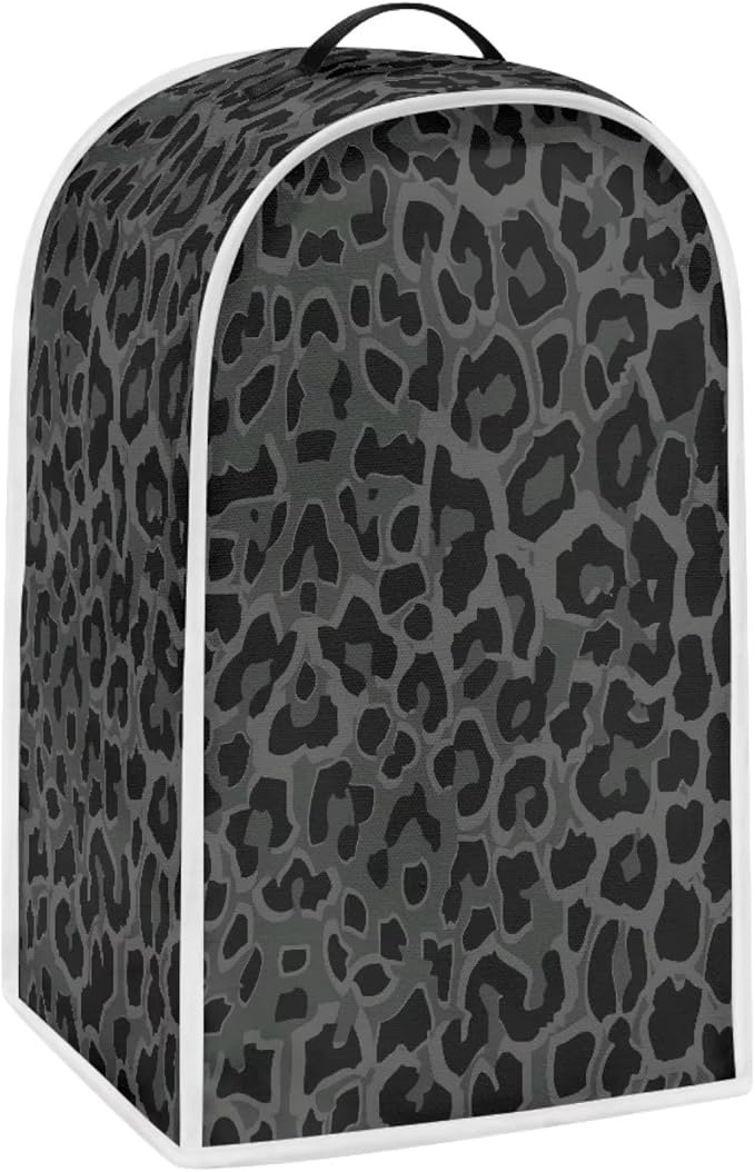 Talayituse Black Leopard Print Blender Dust Cover, Fingerprint Protection Cover for Stand Mixer or Coffee Machine, Home Kitchen Appliance Cover for Stain Dust Resistant Supplies