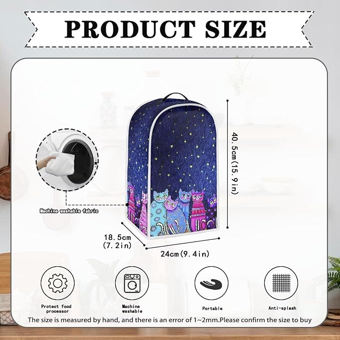 Talayituse Galaxy Cat Print Blender Cover Kitchen Appliance Covers Stand Mixer or Coffee Juice Machine Blender Dust Cover and Fingerprint Protection