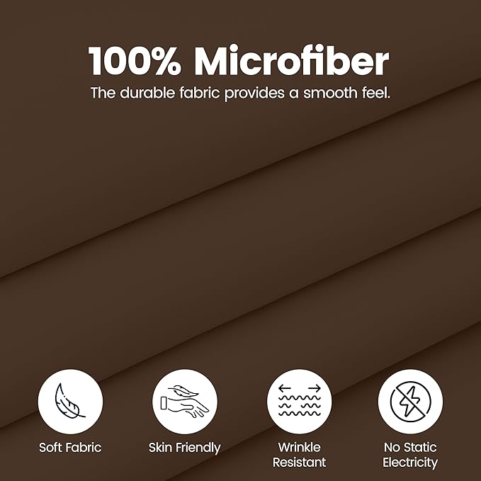 Utopia Bedding King Bed Skirt - Soft Quadruple Pleated Ruffle - Easy Fit with 16 Inch Tailored Drop - Hotel Quality, Shrinkage and Fade Resistant (King, Brown)
