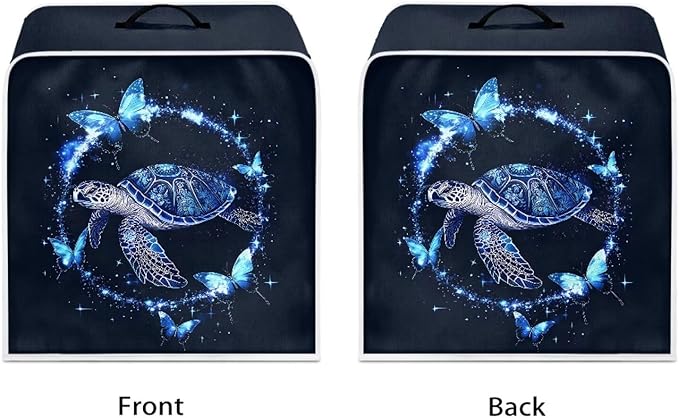 Mumeson Sea Turtle Butterfly Coffee Maker Cover,Home Kitchen Appliance Protector Cover Stain Dust Resistant Supplies Protect Cover with Handle Stand Blender Mixer Dust Covers