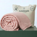 Cloud Scape Linen 4 Layer Oversized Muslin Blanket King Size - 100% Cotton, Lightweight & Breathable All Season Blanket for Bed, fits California King, 92x108, Seashell Pink