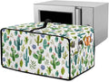 Watercolor Cactus Floral Print Toaster Oven Cover Waterproof Polyester-Linen Fabric Microwave Oven Dust Cover Foldable Kitchen Appliance Protector Dirt and Fingerprint Protection, M