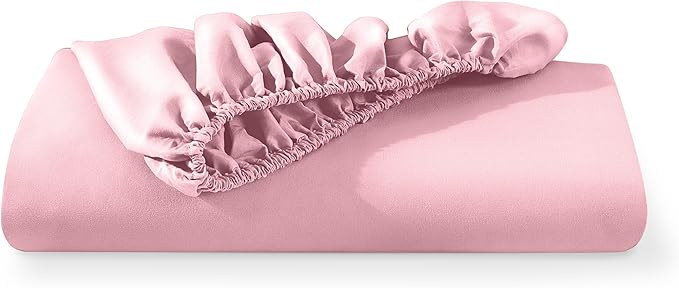 Bare Home Fitted Bottom Sheet Twin XL Size - Premium 1800 Microfiber - Ultra-Soft Hotel Luxury - Deep Pocket - Durable and Long Lasting (Twin XL, Light Pink)