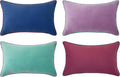MONDAY MOOSE Decorative Throw Pillow Covers Cushion Cases, Set of 4 Soft Velvet Modern Double-Sided Designs, Mix and Match for Home Decor, Pillow Inserts Not Included (12x20 inch, Purple/Blue)