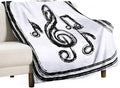 Music Blanket Black Abstract Graffiti Music Note Art Printed Soft Cozy Lightweight Throw Blanket for Kids Girls Boys Women Men Bedroom Living Room Dorm Chair Sofa Travel 70x80in