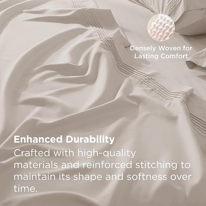 Bedsure Deep Pocket King Sheet Set - Fits Mattresses Up to 21 Inches Thick - 4 Piece GentleSoft Bed Sheets, Moisture Wicking, Soft & Cooling Bedsheet & Pillowcases, Easy & Secure Fit, Linen