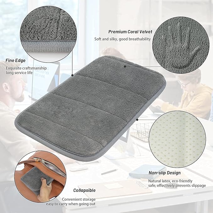 2 Sets Upgrade Computer Wrist Elbow Pad, DILIBRA Portable Memory Foam Arm Wrist Rest Pillow, Soft and Anti-Slip Wrist Support Mat for Keyboard Desktop Office Gaming - Alleviate Elbow Pain