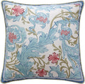 patdrea Designer Throw Pillow Covers for Couch 18"x18",Vintage Luxury French Linen Pillows Cover with Blue Floral Pattern,Farmhouse Decorative Square Pillowcases for Bed,Living Room,Outdoor,car