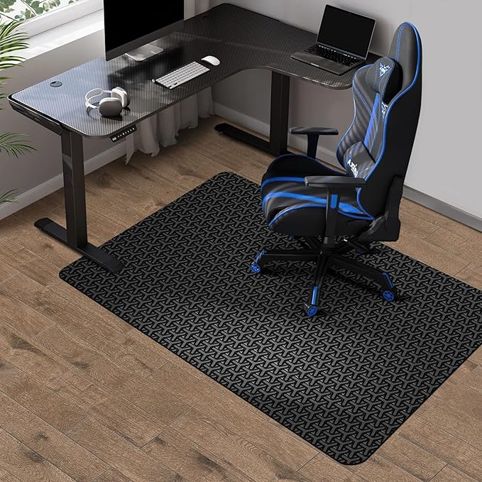 Office Chair Mat for Hard Floor, 30"x48" Anti-Slip Waterproof Computer Chair Mat, Unique Y-Shaped Pattern Floor Protector Rug for Rolling Chairs, PVC Durable Desk Floor Mat for Work, Home, Gaming