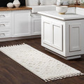 nuLOOM Akia Cream/Ivory, 2'8" x 8', Geometric Lattice, Tasseled, Soft and Textured, High Traffic, Stain Resistant, Durable Runner for Bedroom, Living Room, Dining Space, Den, Foyer, Entryway