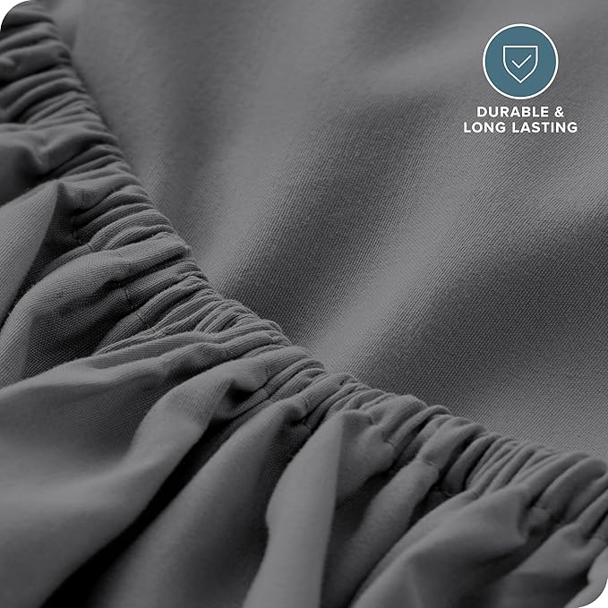 Bare Home Fitted Bottom Sheet RV Bunk Size - Premium 1800 Microfiber - Ultra-Soft Hotel Luxury - Deep Pocket - Durable and Long Lasting (RV Bunk (30x75), Grey)