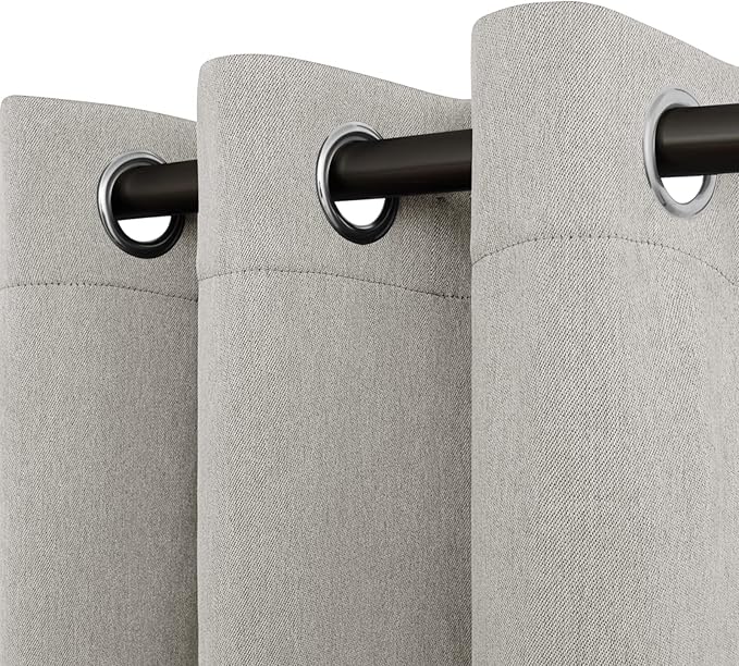 Easy-Going Linen Look Blackout Curtain 42x63 Inch Window Curtain Drapes for Bedroom, Living Room Thermal Insulated Room Darkening (Set of 2 Panels, Natural)