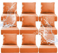 6" Thicker Outdoor Chair Cushion 9 Sets - 24" *24" *6" Waterproof Patio Furniture Cushions with Removable Cover, 28D High Density Sponge Filling Thicken Outdoor Patio Cushions - Orange