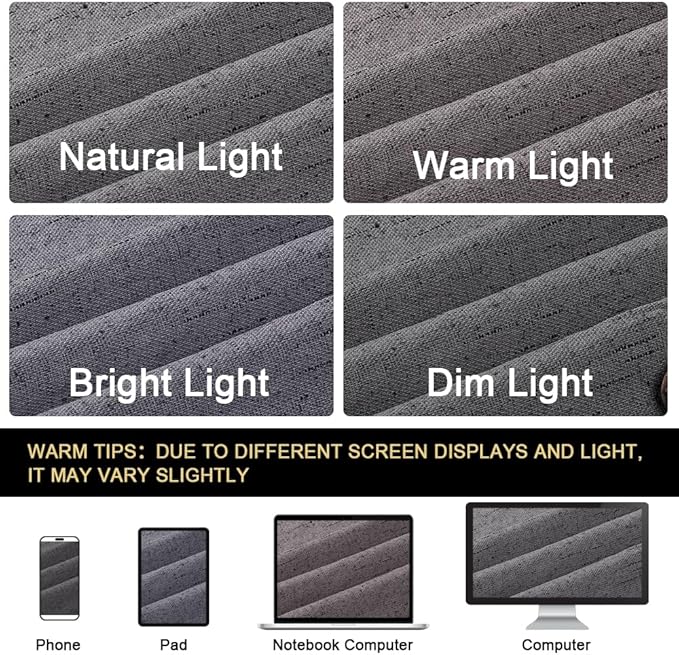 PrinceDeco 100% Blackout Linen Curtains 108 Inches Long 2 Panels Textured Room Darkening Thermal Drapes for Bedroom Dining Room, Soundproof Window Treatment Drapes for Hall Room,Grey, Set of 2