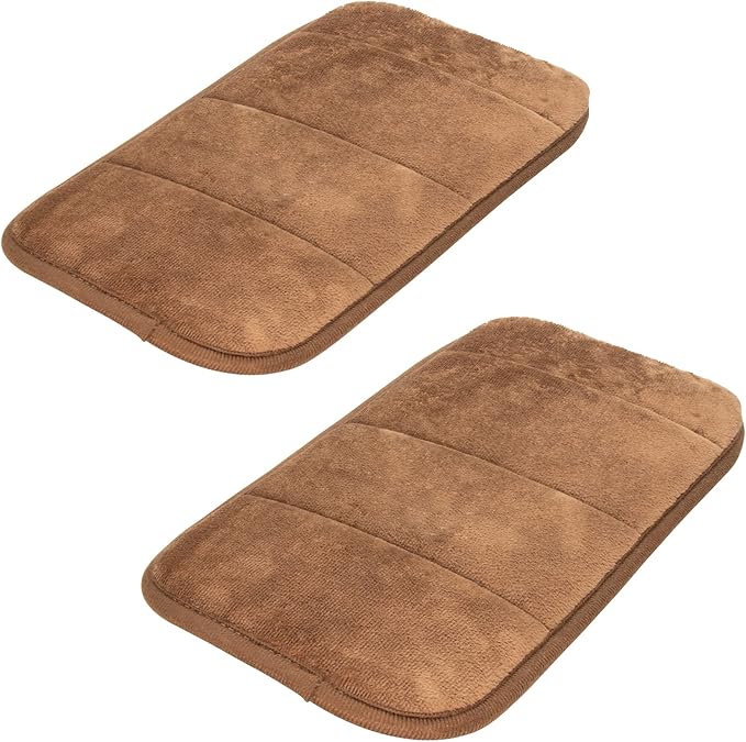 2 Sets Upgrade Computer Wrist Elbow Pad, DILIBRA Portable Memory Foam Arm Wrist Rest Pillow, Soft and Anti-Slip Wrist Support Mat for Keyboard Desktop Office Gaming - Alleviate Elbow Pain (Brown)