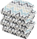idee-home Outdoor Chair Cushions Set of 4, Thick 19" x 19" x 3" Outdoor Seat Cushions Patio Furniture Waterproof with Ties, Dining Pads