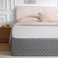 King Size Gray Bed Skirt with 14-Inch Drop, Easy Fit Wrap-Around Cover for Bed, Wrinkle-Free and Fade-Resistant Box Spring Cover. (Gray Seashells, King)