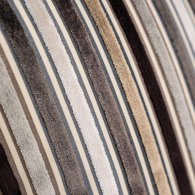 Yangest Grey Striped Patchwork Throw Pillow Cover Silver Leather Cushion Cover Zippered Pillowcase for Sofa Couch Bedroom Living Room Home Decoration,20x20 Inch