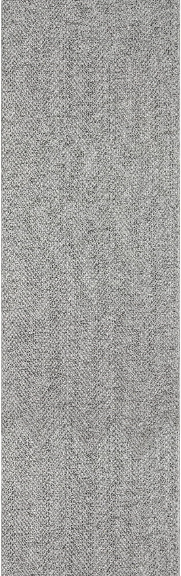 TOWN & COUNTRY BASICS Pax Herringbone Textured Solid Everwash® Washable Runner Area Rug, Low Pile, Non-Slip Backing, Easy Clean Pet & Family Friendly Rug, Grey, 2'5"x7'10"