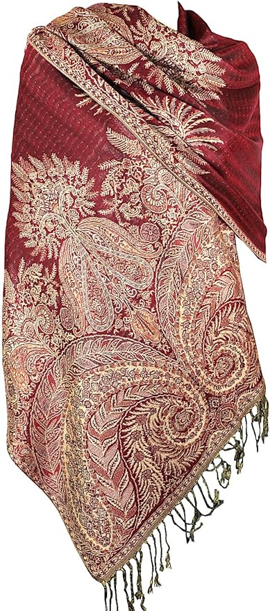 Achillea Big Paisley Pashmina Shawl Wrap for Women – Elegant Scarf for Weddings, Evening Dresses, Festivals & Daily Wear