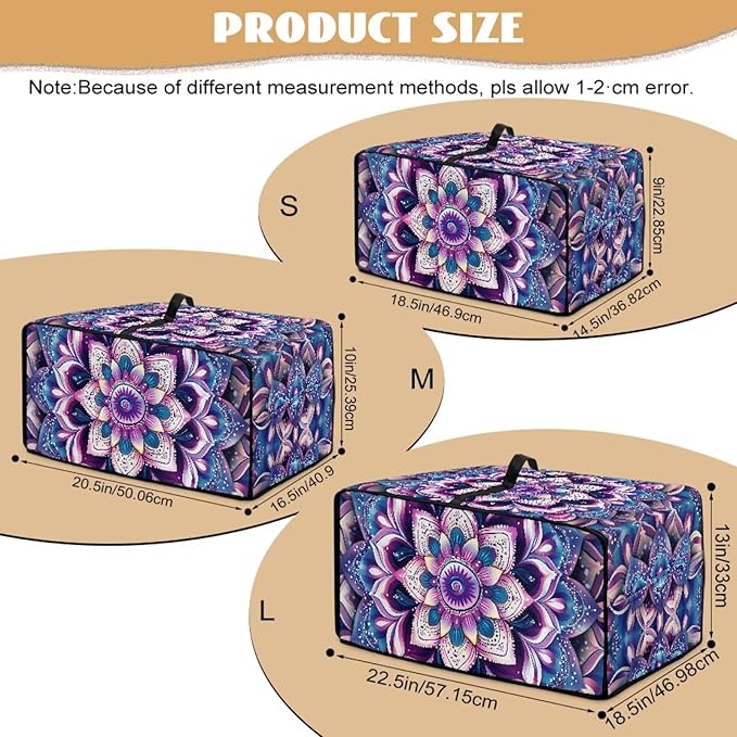 Countertop Convection Oven Cover Dust Protection Air Fryer Toaster Oven Covers with Side Pockets, for Home Kitchen Decor, S, 14.5 x 18.5 x 9 Inches, Violet Boho Floral
