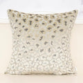 Alerfa Beige Floral Throw Pillow Cover 20 x 20 Inch Cut Velvet Sqaure Luxury Decorative Pillow Cover for Couch Living Room Bedroom