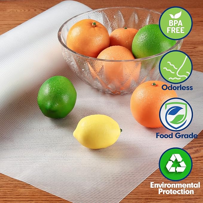 Shelf Liner, Drawer Liner, 17.7 Inches x 20 FT Cabinet Liner for Kitchen Cabinets Non-Adhesive Shelf Liners, Waterproof Shelf Paper with Non-Slip, Durable Liners, Clear