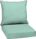 Arden Outdoor Deep Seat Cushion Set, 24 in x 24 in, Weather-Proof, Rain-Proof, Fade Resistant Patio Cushion for Chair, Sofa, and Couch Aqua Leala