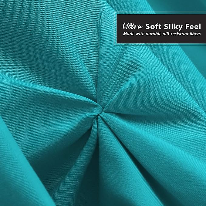 Nestl Teal Bed Skirt Full Size, Pinch Pleat Full Bed Skirt, 14" Inch Drop Full Bedskirt, Hotel Quality Teal Bed Skirts, Premium Microfiber Bedskirt for Full Bed, Teal Full Bed Skirt