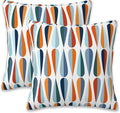 Mid-Century Drop Shapes Throw Pillow Cover Case Modern Retro Style Throw Pillows Set of 2 Super Soft Pillow Covers 18x18 Inches Farmhouse Home Decor for Living Room Bedroom Sofa Couch Cushion Cover