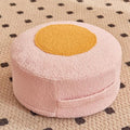 Round Pouf Ottoman Foot Rest, Stuffed Floor Pouf Foot Stool with Foam Chunk, Fluffy Storage Ottomans for Living Room Home Decor, Pink