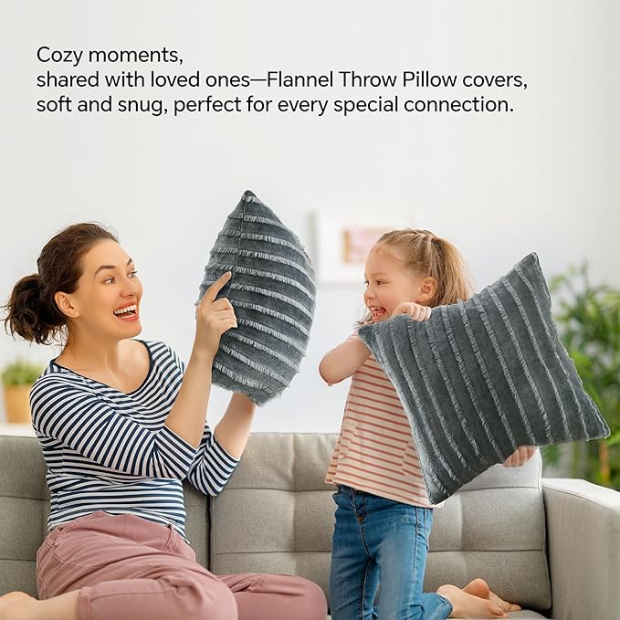 BEDELITE Velvet Pillow Covers 26x26 with Zipper, 2 Pack Super Soft Square Pillow Covers for Bedroom, Sofa, Luxury Cozy Fleece Pillowcases for All Seasons(26x26 Inches, Dark Grey-Boho)