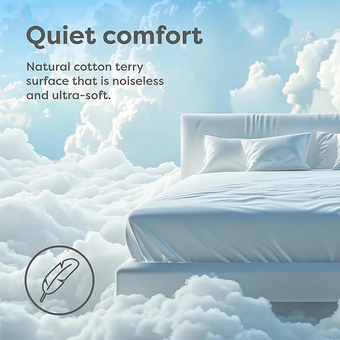 HOSPITOLOGY PRODUCTS King Mattress Protector Hypoallergenic Natural Cotton - Waterproof - Fitted Cover - Machine Washable - 78" x 80"L