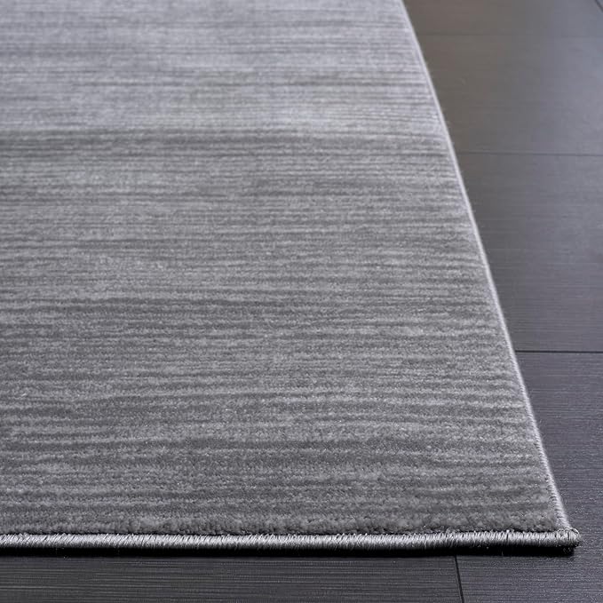 SAFAVIEH Vision Collection Area Rug - 6'7" Square, Silver, Modern Ombre Design, Non-Shedding & Easy to Clean, Ideal for Living Room, Bedroom, Dining Space (VSN606G)