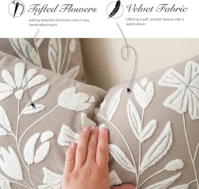 BlissBlush Taupe Velvet Decorative Lumbar Pillow Cover 14x36, Neutral Brown Soft Long Body Pillow for Bed, Accent Lumbar Throw Pillow for Bedroom, Modern Farmhouse Textured Pillowcase