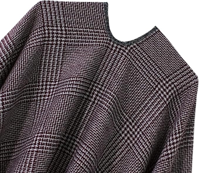 Women's Vintage Pattern Open Front Poncho Cape Shawl Winter Shawl Wraps