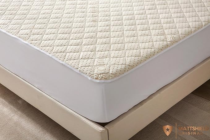 Luxury Quilted Organic Cotton Mattress Protector Full - 380 GSM Waterproof & Breathable Pad - Deep Pocket Fitted Cover - Soft & Silent Protection (Cotton Filling)