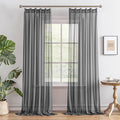 MAIHER Pinch Pleat Grey Curtains 126 Inch Length 10.5 FT Tall Curtains for Living Room Airy Breathable Light Filtering Sheer Pleated Drapes 126 Inches Long with Hooks, Grey, 42" W x 126" L, 2 Panels
