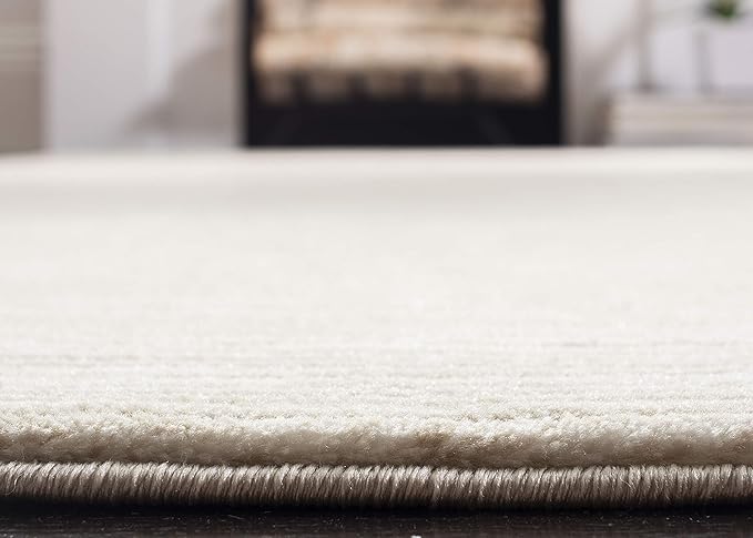 SAFAVIEH Vision Collection Area Rug - 6'7" Round, Cream, Modern Ombre Design, Non-Shedding & Easy to Clean, Ideal for Living Room, Bedroom, Dining Space (VSN606F)