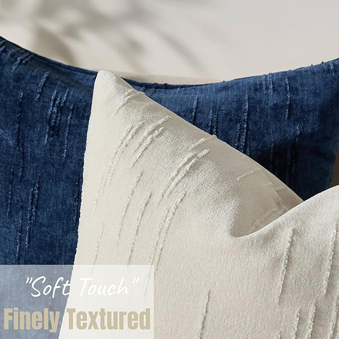 Set of 2 Soft Textured Throw Pillow Covers 12x20, Invisible Zipper Neutral Cushion Cases, Easy - Care Decorative Farmhouse Decor for Living Room Couch (White, 12" x 20" (Pack of 2))