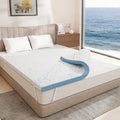 OhGeni 4 Inch Cooling Queen Size Gel Memory Foam Mattress Topper Pad, Washable Bed Cover with Anti-Slip Base &Zipper,Fits 6"-19" Mattresses with Straps,Extra Comfort for Sleep & Back Pain Relief