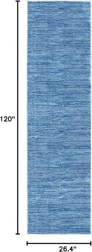 SAFAVIEH Vision Collection Runner Rug - 2'2" x 10', Blue, Modern Ombre Design, Non-Shedding & Easy to Clean, Ideal for Foyer, Hallway, Bedroom (VSN606M)