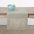 Solino Home Linen Natural Table Runner 48 Inches - Classic Hemstitch, 100% Pure Linen Coffee Table Runner 14 x 48 Inch Ideal for Dresser Tables - Christmas, Holiday, New Year