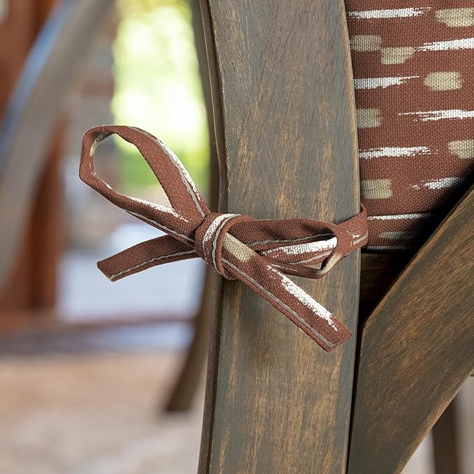 Arden Selections Outdoor Dining Chair Cushion 20 x 20, Rain-Proof, Fade Resistant 20 x 20, Rust Red Brushed Texture