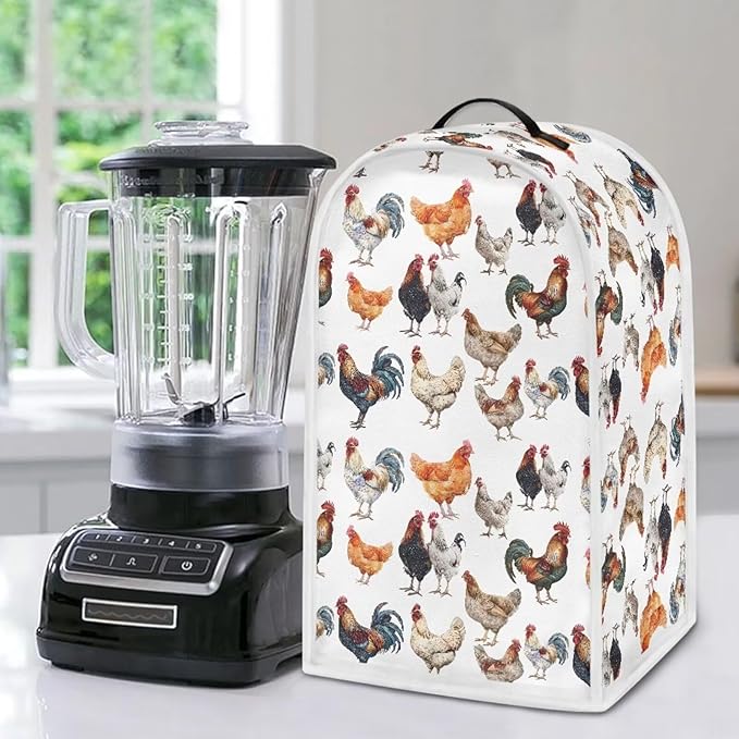 Chicken Pattern Kitchen Blender Dust Cover, Food Processor Stand Mixer Case, Coffee Maker Appliance Cover for Home Kitchen Indoor