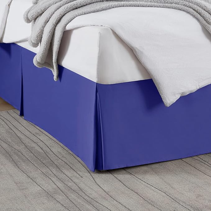 Nestl Royal Blue Bed Skirt King Size - King Bed Skirt 14 Inch Drop - Brushed Microfiber Bed Skirts - Hotel Quality Pleated Bed Skirt - Shrinkage & Fade Resistant