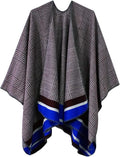 Women's Vintage Pattern Open Front Poncho Cape Shawl Winter Shawl Wraps