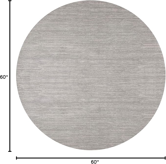 SAFAVIEH Vision Collection Area Rug - 5' Round, Silver, Modern Ombre Design, Non-Shedding & Easy to Clean, Ideal for Living Room, Bedroom, Dining Space (VSN606G)